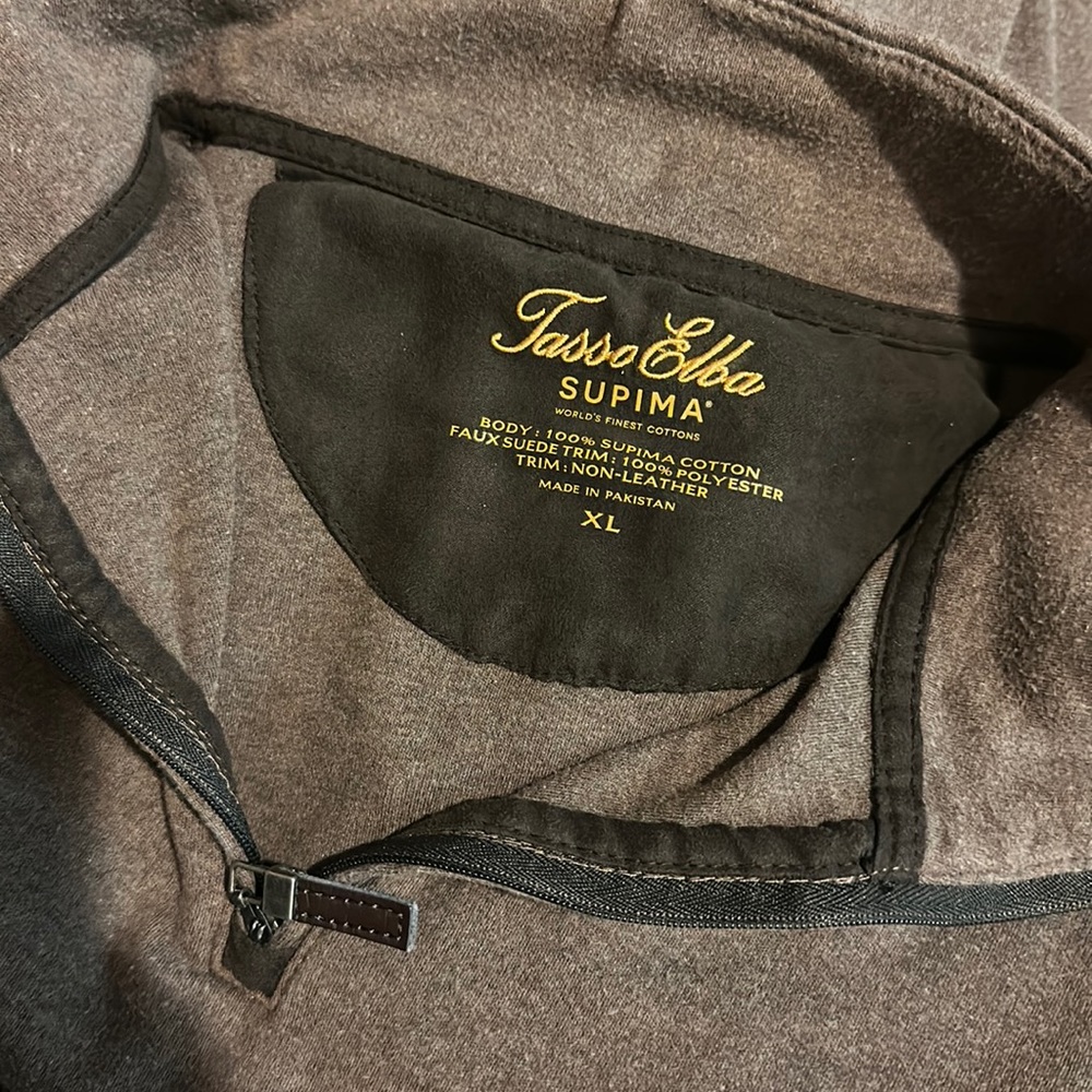 Tasso Elba Mens Shirt Long Sleeve Quarter Zip Pullover Sweater Size XXL Gray